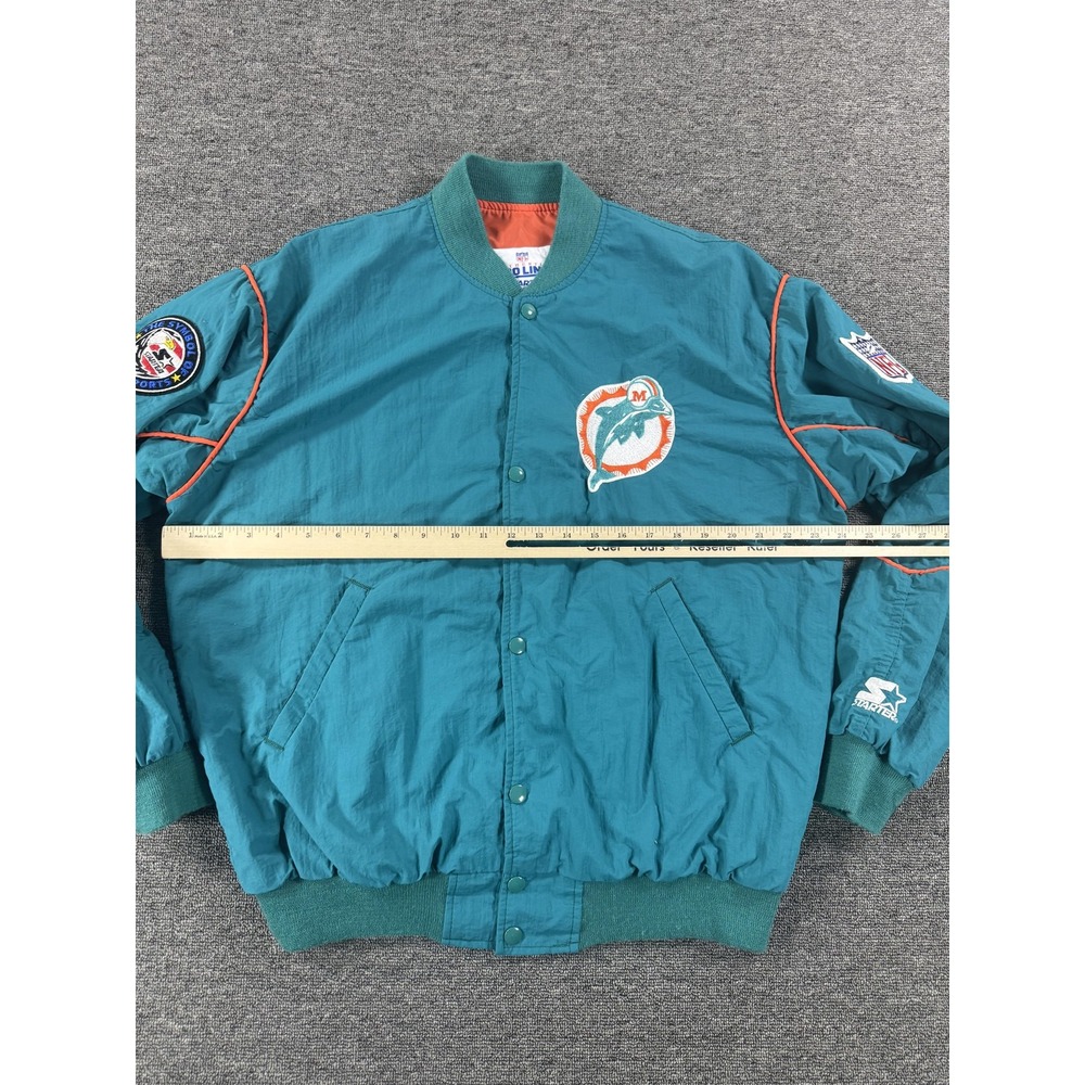 Vintage Miami Dolphins Jacket Mens XL Teal NFL Football Starter Pro Line 90s - Picture 10 of 12